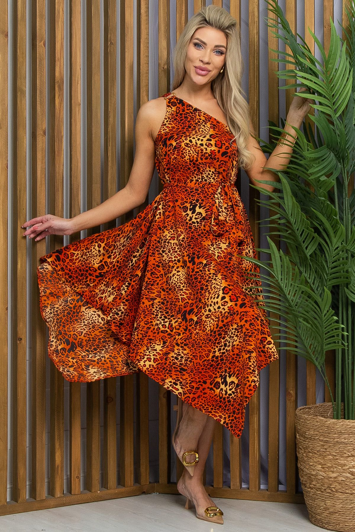 Платье Лабиринт любви (оранжевое) П12728-15