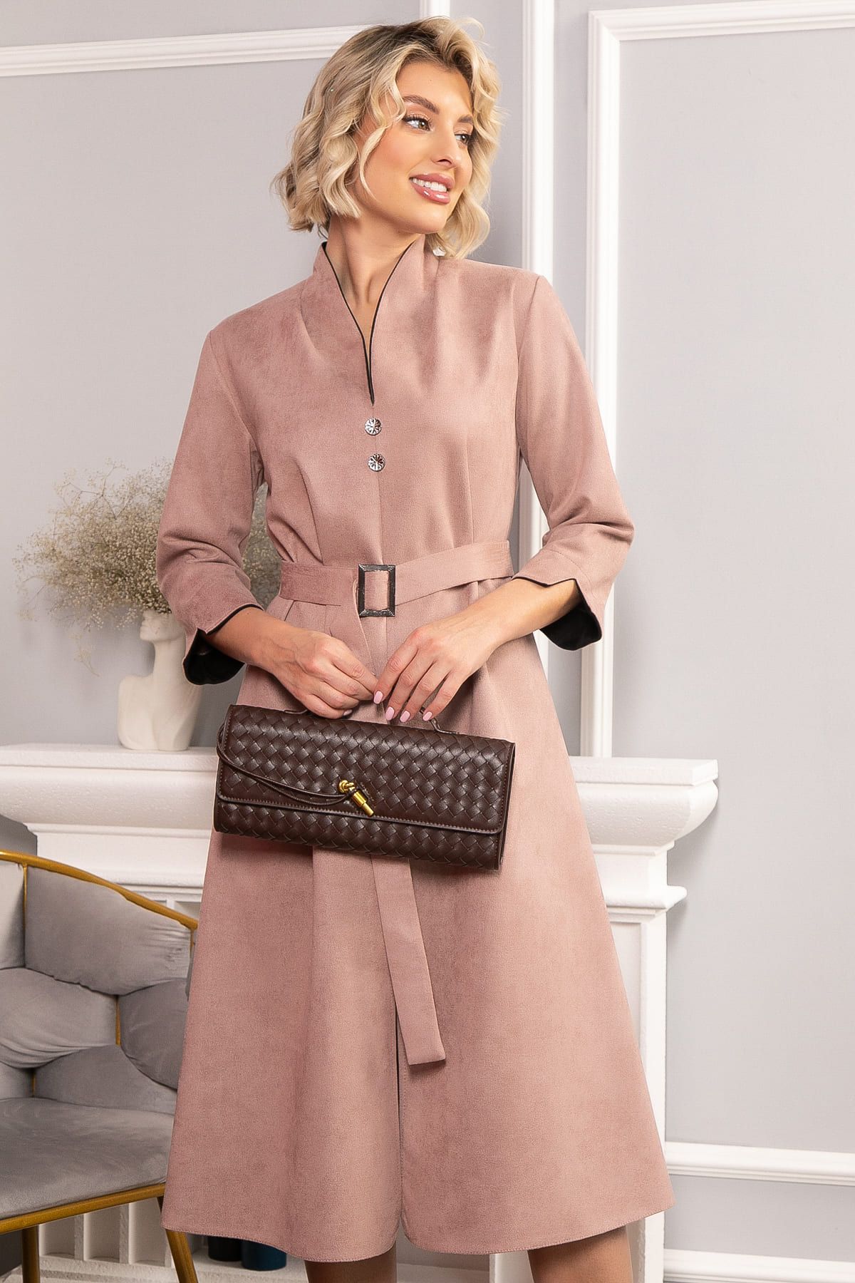 Платье замшевое Дарьяна НЬЮ (чайная роза) П14650-18М