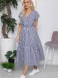 Платье Коста-Рика темно-синее в клетку П10449