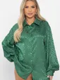 Рубашка атласная Все мысли о тебе (зеленая) Б14504-7М
