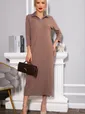 Платье трикотажное Каприччио (коричневое) П14591-10М