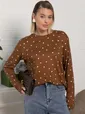 Лонгслив Вдвоём с тобой (коричневый) Б15511-7М