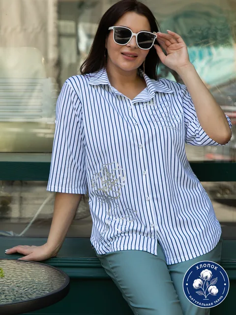 Блуза Морское путешествие (белая) Б15955-18М