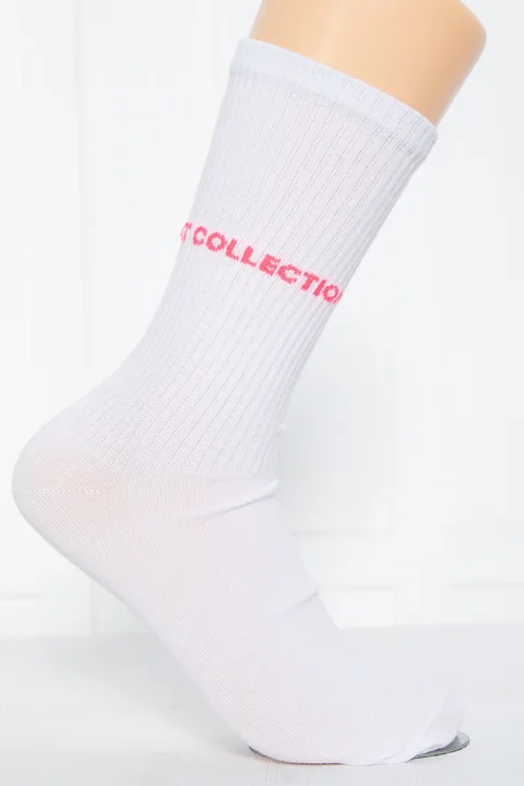 Носки LT Collection (белые/розовая надпись) Н04