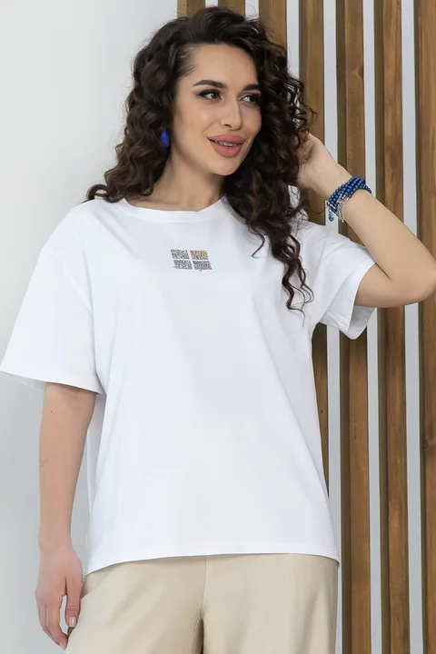 Футболка Аника (белая/коты) Б13493-20М
