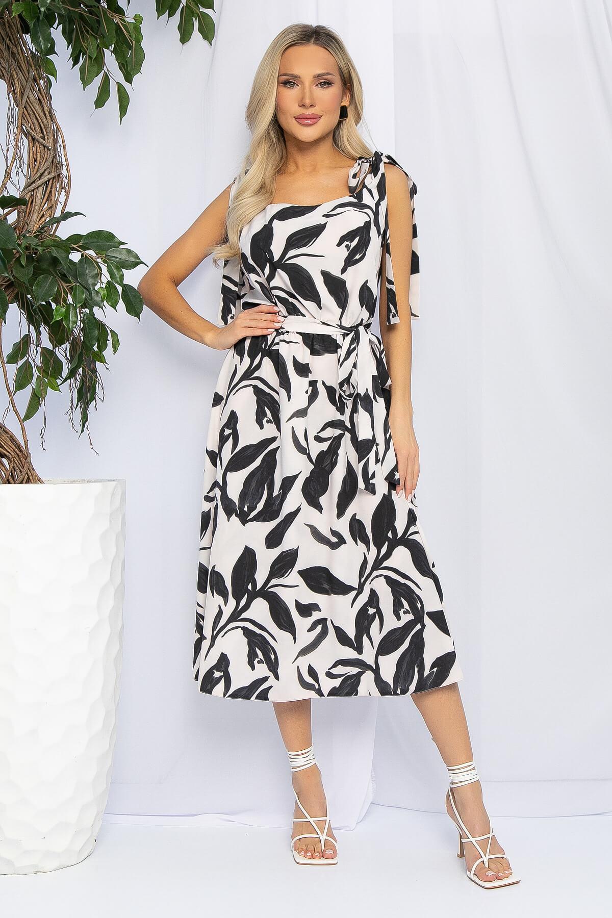 Платье Улыбка (бежево-черное) П12904-19М