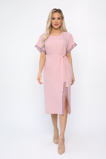 Платье Цветные кружева (пыльная роза) П13658-18М