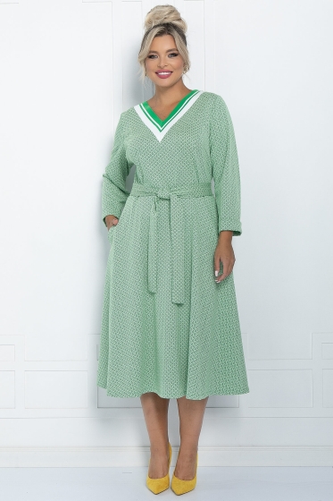 Платье Осенняя история (светло-зеленое) П11226